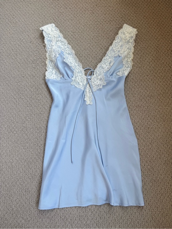 Princess Polly Dresses & Skirts - Princess Polly Light Blue Slip Dress with White Lace